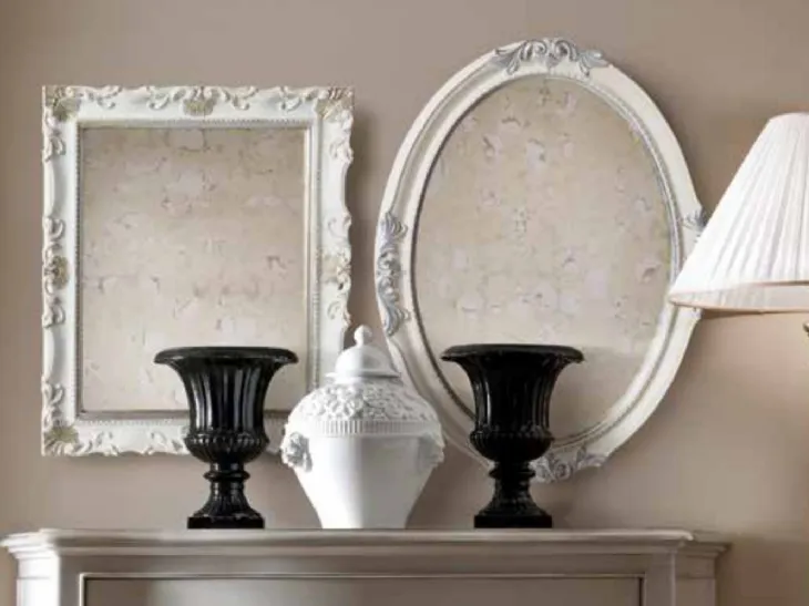 Specchio con cornice in legno argentato Art 0082 0083 Vittorio Grifoni