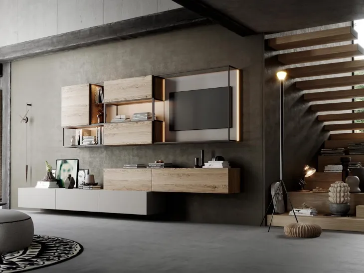 Infinity 53 B Parete Attrezzata Mobili Sospesi Soggiorni Moderni