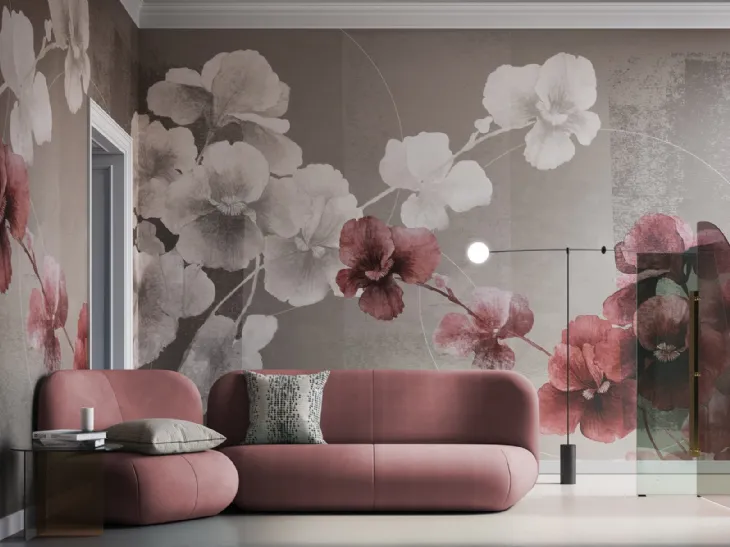 Carta da parati floreale di design Natsume di Instabilelab