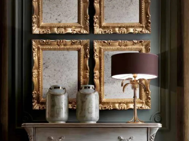 Specchio con cornice in legno dorato e intagliato Art 0106 Vittorio Grifoni