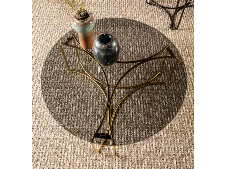 Tavolino rotondo Jazz in vetro di Tonin Casa