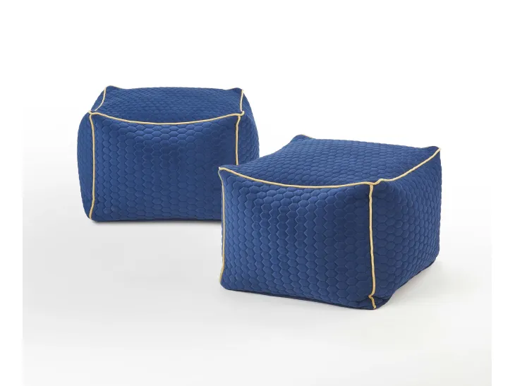 Pouf in tessuto trapuntato Kim di Salvetti