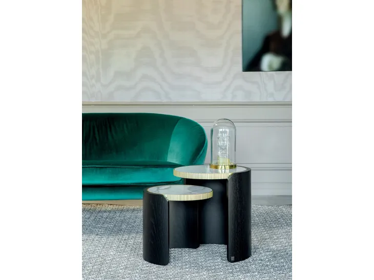 Tavolino Roller con top in grès porcellanato di Tonin Casa