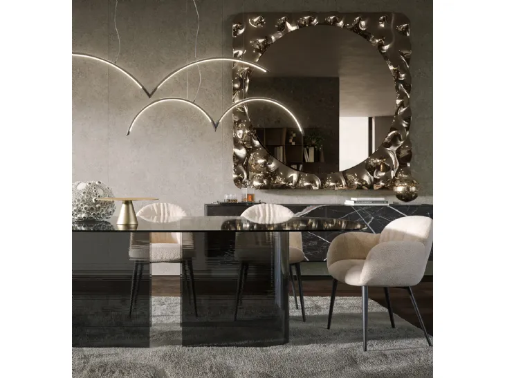 Specchiera Afrodite maxi con cornice in vetro fuso di Tonin Casa