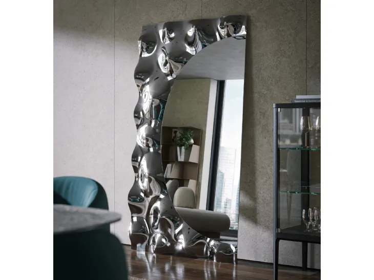 Specchiera di design con cornice in vetro fuso Afrodite di Tonin Casa