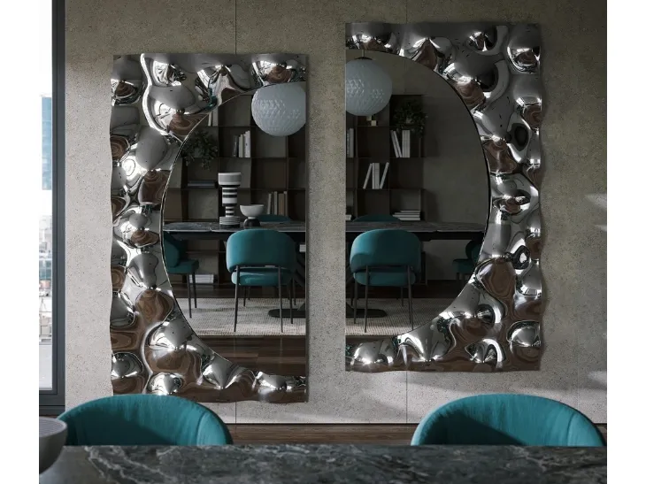 Specchiera di design con cornice in vetro fuso Afrodite di Tonin Casa