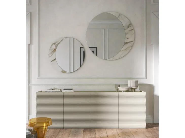 Specchiera Arké con cornice in vetro stampato di Tonin Casa