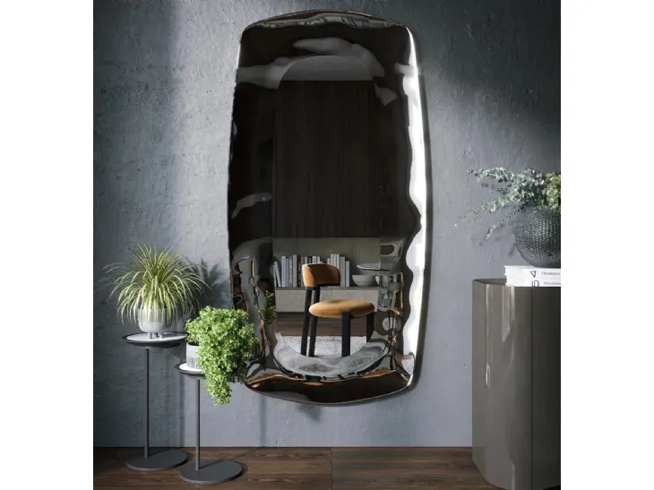 Specchio Eos con cornice in vetro fuso di Tonin Casa