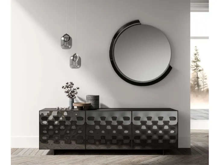 Specchio Kelly con cornice in vetro di Ozzio