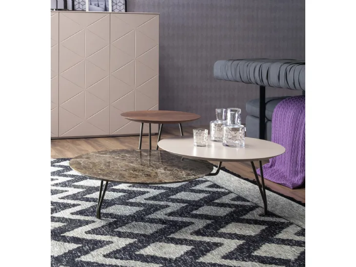 Tavolino Log in marmo, laccato e legno di Tonin Casa