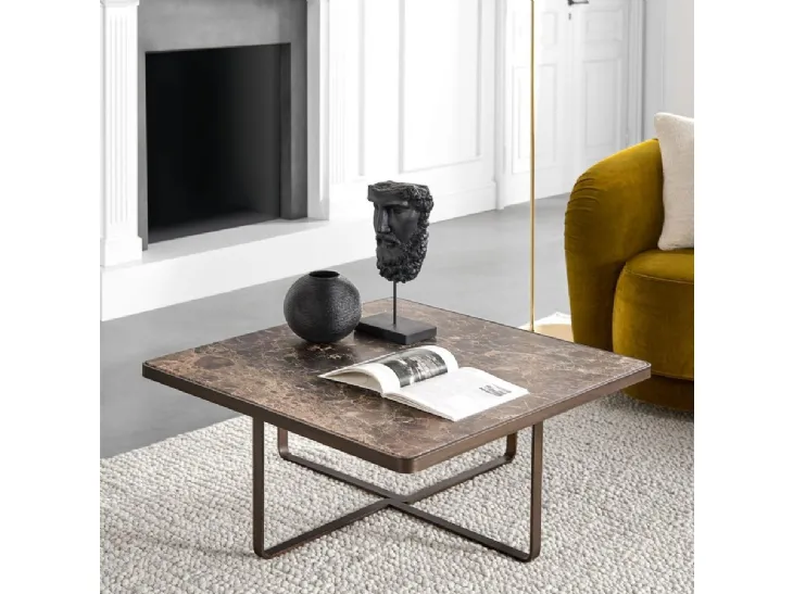 Tavolino Teo Square con top in marmo di Tosconova