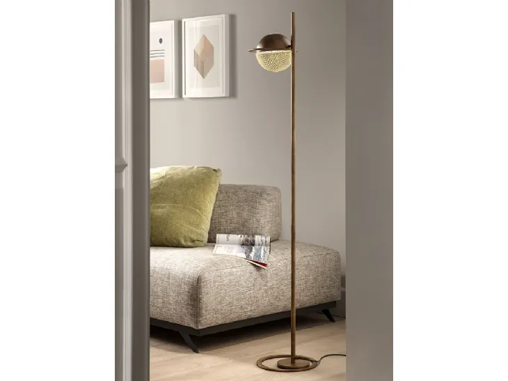 Lampada da terra con struttura in metallo e diffusore in rete metallica Iglù di Masiero