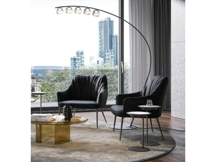 Lampada da terra Iperbolle in metallo e vetro di Tonin Casa