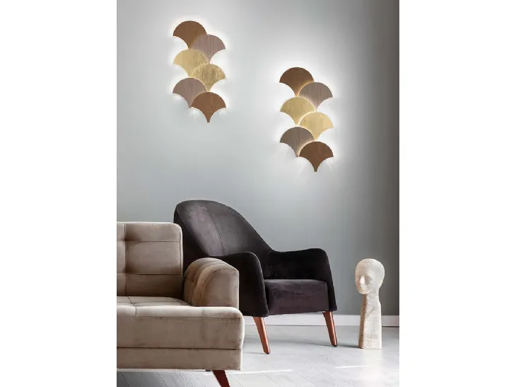 Lampada da parete in metallo verniciato Palm di Masiero