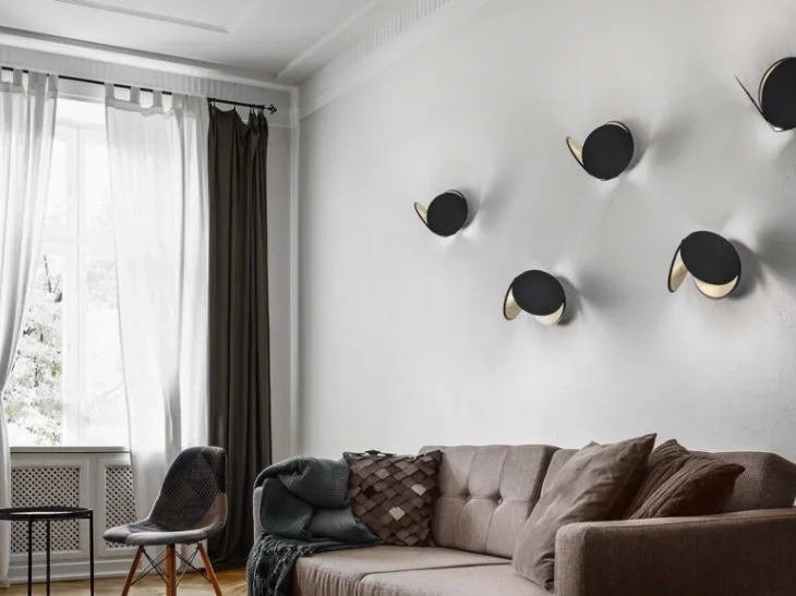 Lampada da parete in metallo verniciato Timeo di Masiero