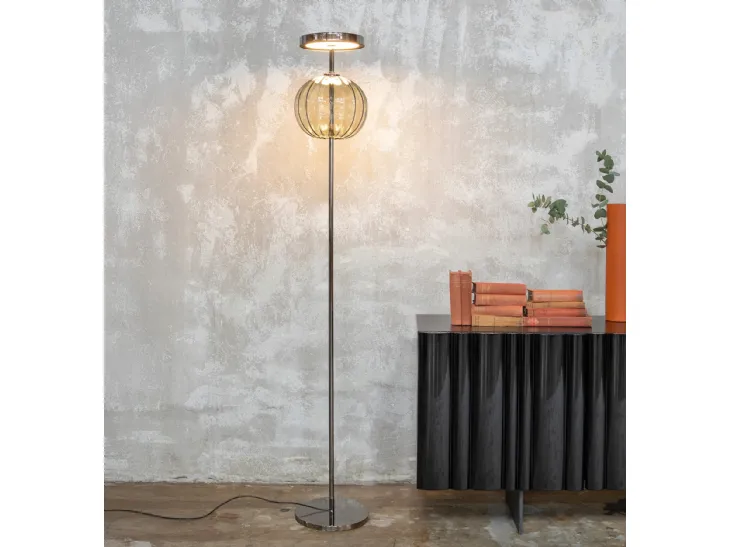 Lampada da terra Pagoda in metallo e vetro di Tonin Casa