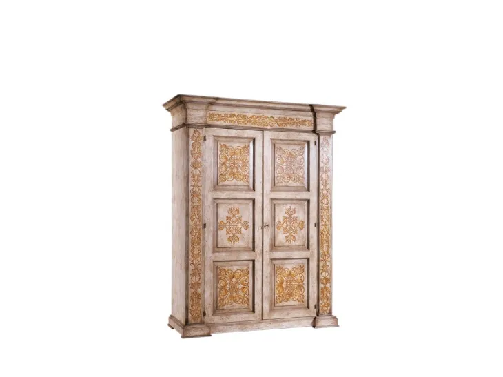 Armadio con ante battenti in legno decorato Art 2620 di Vittorio Grifoni