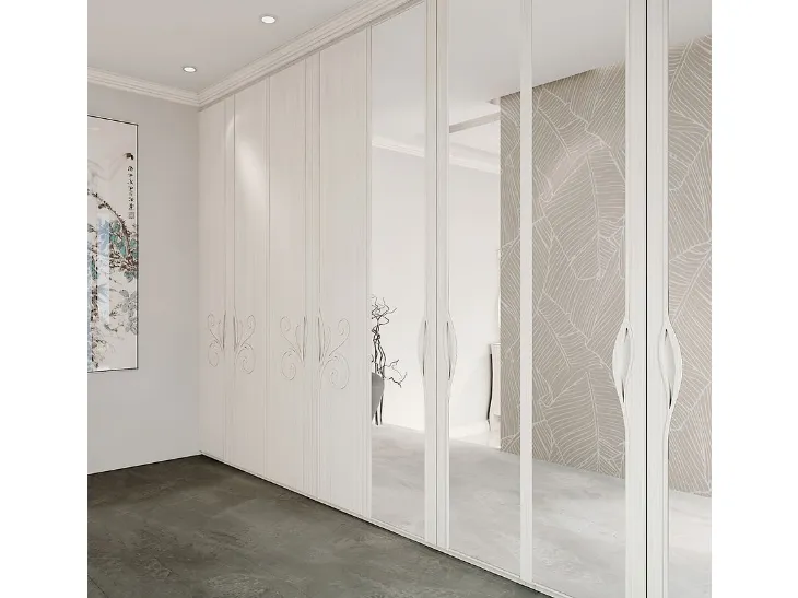 Armadio Mon Amour in legno finitura cipria di Fasolin