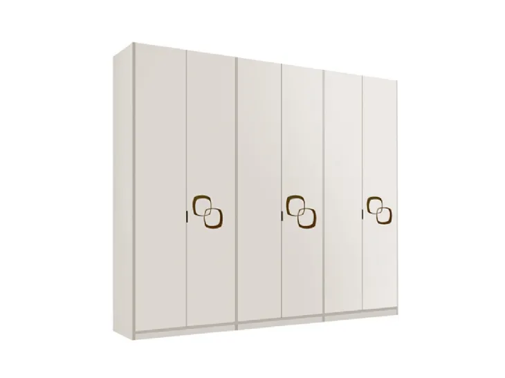 Armadio Pixel con anta battente in laccato Bianco opaco e inserti in metallo di Ferretti e Ferretti