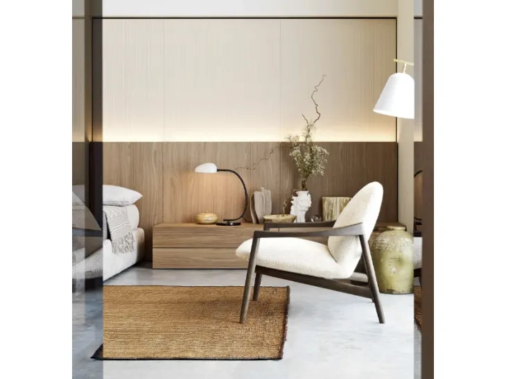 Comodino Easy System in rovere di Novamobili