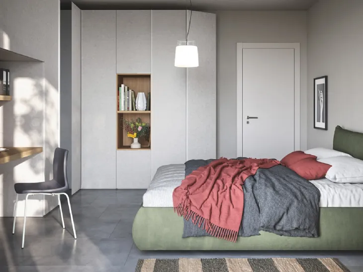 Letto in tessuto imbottito con box contenitore Thika di Cinquanta3