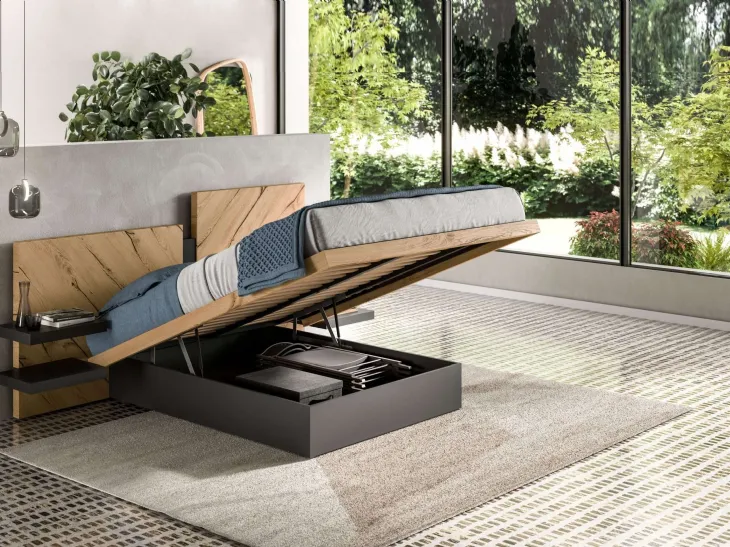 Letto con box contenitore Nazarè di Ozzio