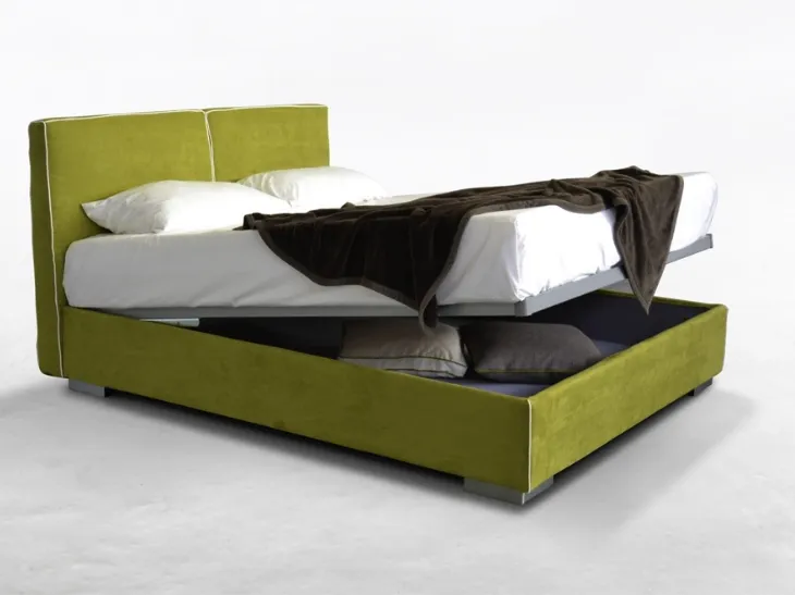 Letto in tessuto con testiera e box contenitore Cupido di Salvetti