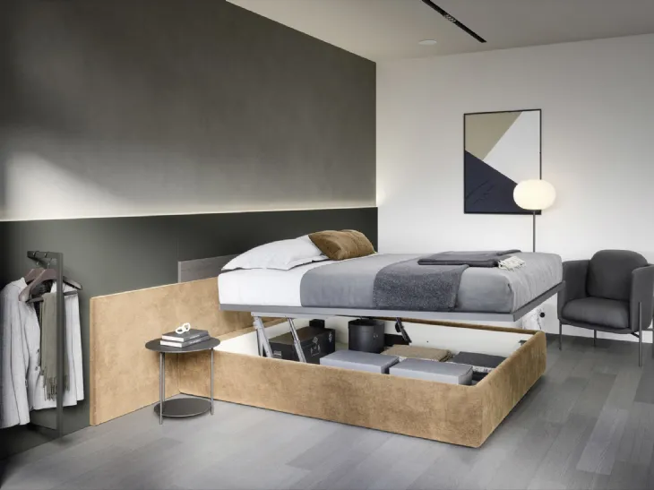 Letto Testiera Time con contenitore di Novamobili