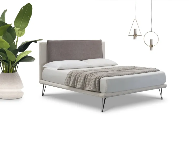 Letto in tessuto imbottito Ugo di Salvetti