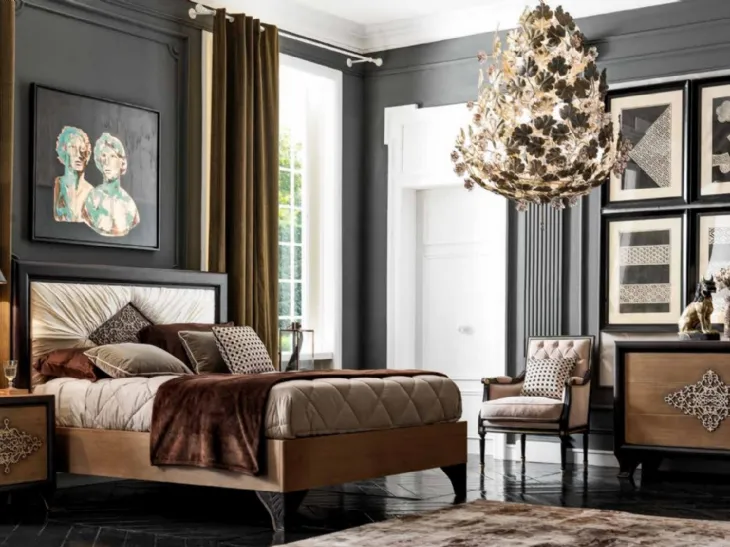 Letto classico con testiera Art 2594 di Vittorio Grifoni