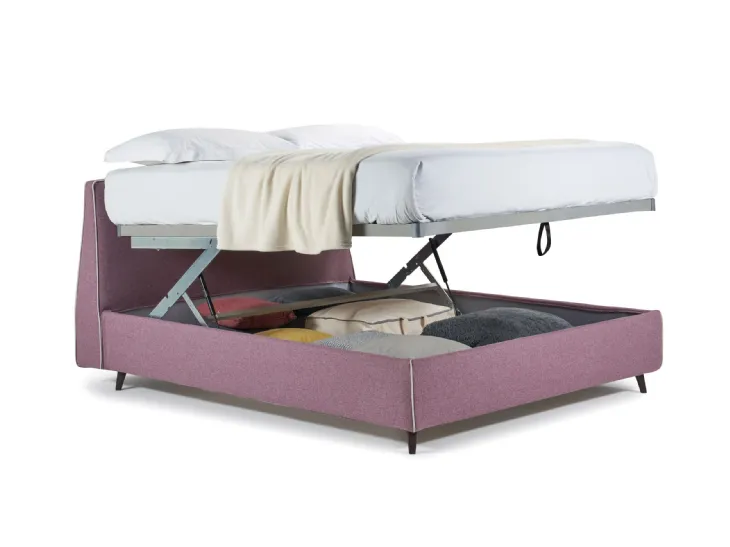Letto in tessuto con box contenitore Zeus di Salvetti