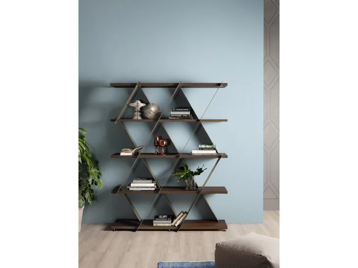 Libreria divisoria Castle in metallo con ripiani in legno di Tonin Casa