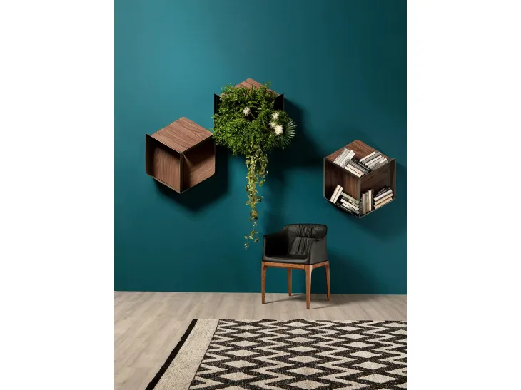 Libreria modulare sospesa di design in legno Pangea di Tonin Casa