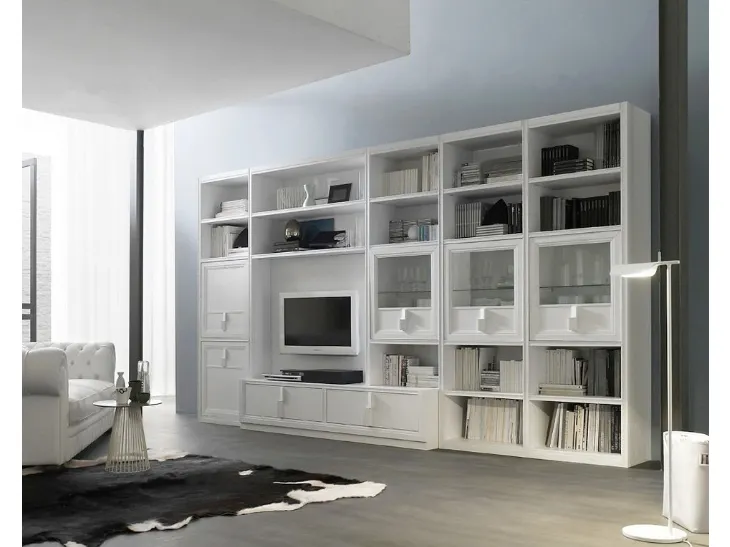 Libreria Tea C finitura Bianco Puro di Fasolin