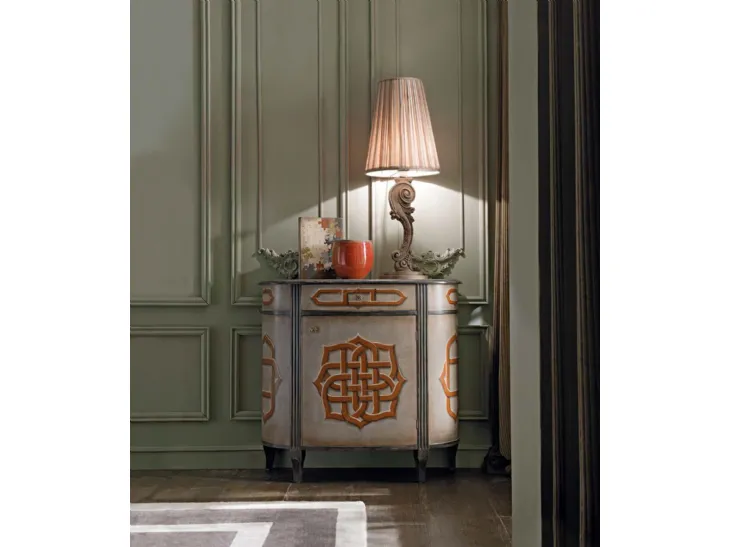 Madia classica in legno laccato e decorato Art 2029 di Vittorio Grifoni