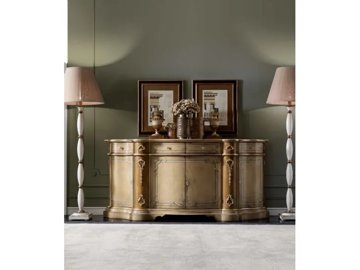 Madia classica in legno decorato e intagliato Art 2044 di Vittorio Grifoni