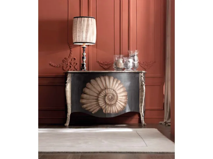 Madia classica in legno laccato con decorazione Art 2063 di Vittorio Grifoni