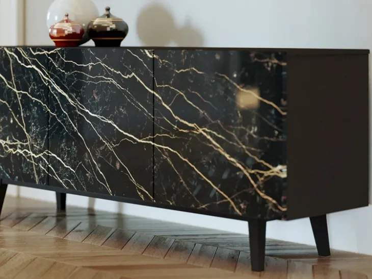 Madia Convivio 01 con ante in ceramica e struttura in legno di Domitalia