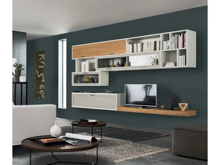 Parete Attrezzata sospesa Melograno composizione 96 di Le Fablier