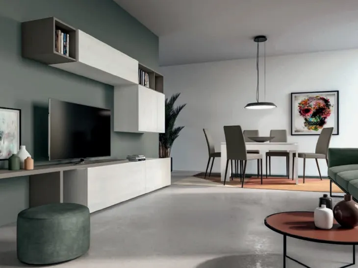 Parete Attrezzata moderna Pratico PTG303 di SantaLucia