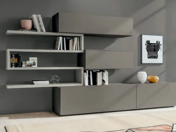 Parete Attrezzata moderna Pratico PTG310 di SantaLucia