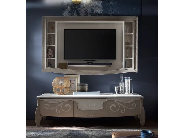 Parete Attrezzata Trésor TS3 Cipria e Gesso di Fasolin