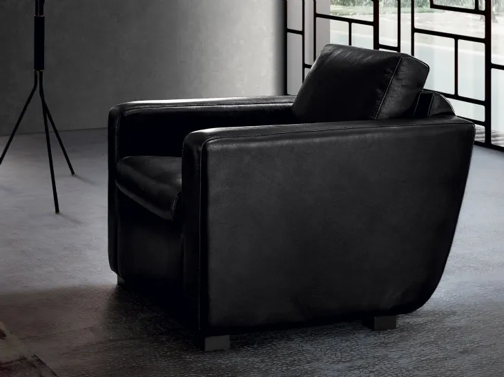 Poltroncina moderna in pelle Eliot di Gurian