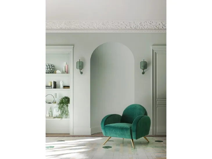 Poltrona in tessuto con piedini in metallo Wendy di Felis