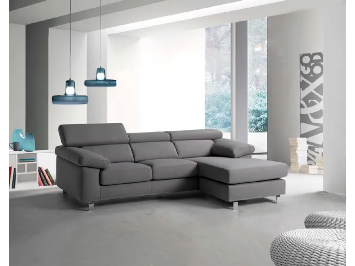 Divano in tessuto con penisola Argo di Salvetti