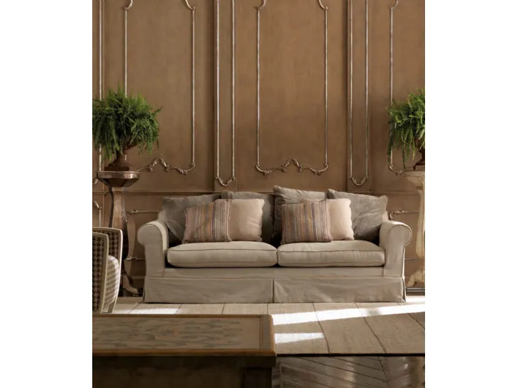 Divano classico lineare in tessuto imbottito Art 2326 di Vittorio Grifoni