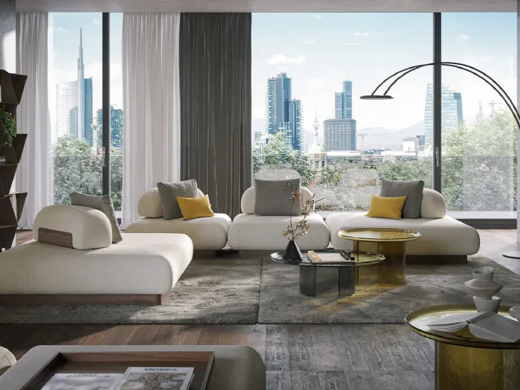 Divano modulare con penisola Domus di Tonin Casa