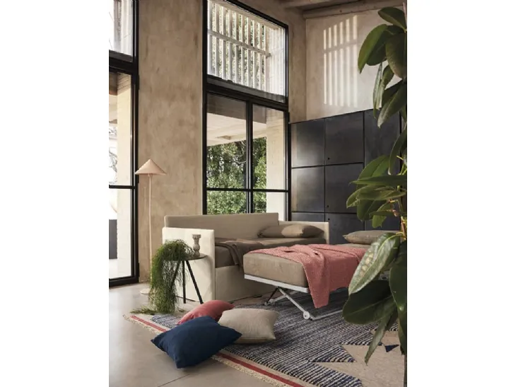 Divano trasformabile in letto singolo, con secondo letto estraibile Line di Bolzan Letti