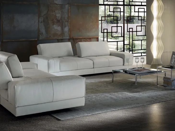 Divano relax lineare Open Space in pelle di Gurian