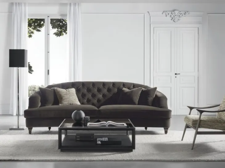 Divano lineare in velluto Savon di Tosconova